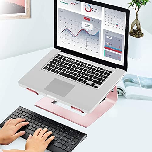 Orionstar Laptop Stand Aluminum Laptop Riser Compatible with Mac MacBook Air Pro 10 to 15.6 Inch Notebook Computer, Ergonomic Elevator Holder (Pink) 6