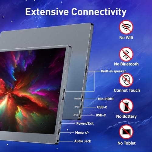 cocopar Portable Monitor 15.6 Inch 1080P FHD 60Hz 60% sRGB Travel Monitor with Speaker HDMI USB-C Second Screen for Laptop MacBook Surface PC Xbox PS4/5, VESA Mountable, with Full Cover Stand 5