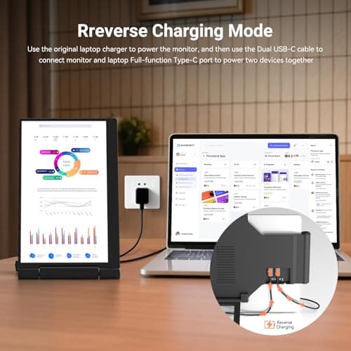 Laptop Screen Extender 14 inch Laptop Monitor Extender 1080P IPS, 280° Rotation Portable Monitor for Laptops 13-17.3" with USB-C DP/HDMI Port, Plug-Play Dual Screen for Windows/Mac/Chrome/Android 7