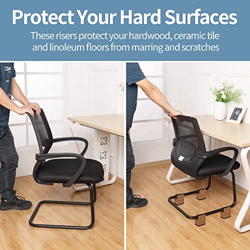 ZDDLOINP Bed Risers with Adjustable Screw Clamp, Fits Thickness of Furniture Frame from 0 to 1.5 Inch, Furniture Risers 4 Inch Heavy Duty Risers for Table Cabinet Support up to 5000lbs (4Pack, Black) 6