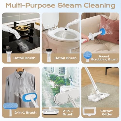 Steam Mop All-in-one for Floor Cleaning, MultiPurpose Steam Cleaner for Home with LED display screen, Detachable Handheld Floor Steamer with Scent Container and strap for Hardwood,Tiles and Carpet 7