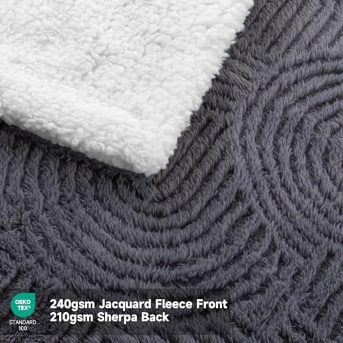 TiMiCalda Heated Blanket King Size - 100"x90" Cozy Soft Jacquard Heating Blanket with 4 Heat Levels & 10 Hours Auto-Off, Jacquard Fleece, Overheating Protection, Warm Gifts, Grey 6