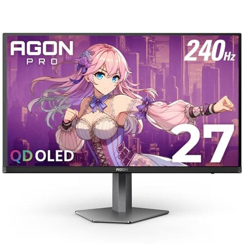 AOC Agon PRO AG276QZD2 27" QD-OLED Gaming Monitor QHD 2560x1440, 240Hz 0.03ms, HDR 400, HDMI 2.0 x2, Display Port x2, Built in Speakers, G-Sync Compatible, Console Gaming Ready, 3-Year Zero-Bright-Dot