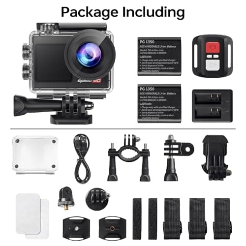 Hiicam Action Camera 4K 60FPS with Touch Screen 20MP Waterproof Camera Underwater 131FT with EIS for Snorkeling 8