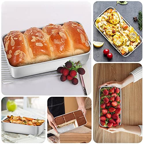 LIANYU Loaf Pans 9x5 Inch, 8 Pack Bread Pans for Baking, Stainless Steel Baking Pans, Loaf Tins for Homemade Bread Brownies and Pound Cakes, Dishwasher Safe 7