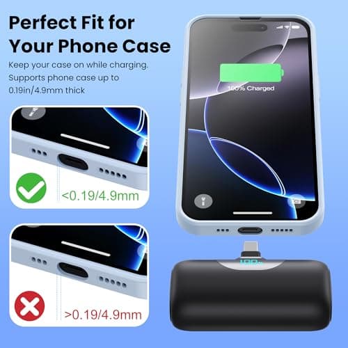 Mini Portable Charger for iPhone 17/16/15 Series,Upgraded 5500mAh PD Fast Charging USB-C Power Bank,Travel Pocket Size Portable Phone Charger for iPhone17/17Pro/17Pro Max/Air/16/15,Samsung,Android etc 7