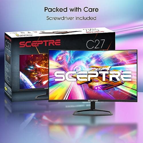 Sceptre New 27-inch Curved Gaming Monitor FreeSync 240Hz Plus DisplayPort HDMI 1ms 99% sRGB Build-in Speakers, R1500 Machine Black 2025 (C275B-FWT240 Series) 4