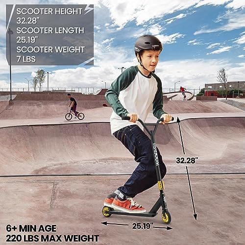 TENBOOM Stunt Scooter for Teens Adults and Kids 8 Years and Up for Boys and Girls Who Want to Play Stunt Action Cool Stunt Scooter Can Be Used for BMX Stunts 6