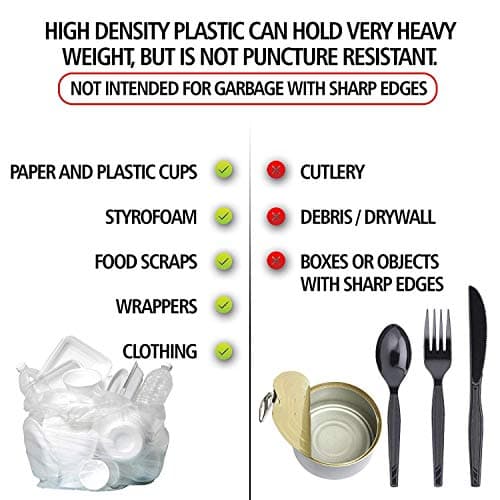 Aluf Plastics High Density Trash Bags, 12 Gallon, 1000 Count, 8 Micron (eq), 24" x 27", Clear, for Bathroom, Office, Industrial, Commercial, Janitorial, Municipal, Recycling 5