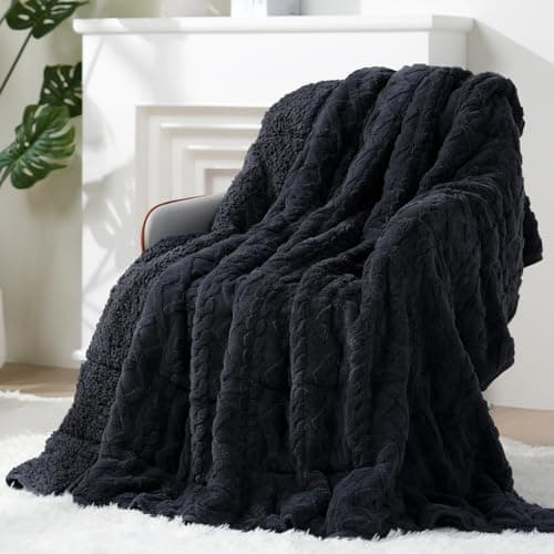 Super Fuzzy Soft Sherpa Fleece Weighted Blanket, 15 lbs Dual Sided Fluffy Heavy Weighted Blankets for Adults - No Bunching with Double Layers of Soft Inner Lining (48"x 72", 15 Pounds)