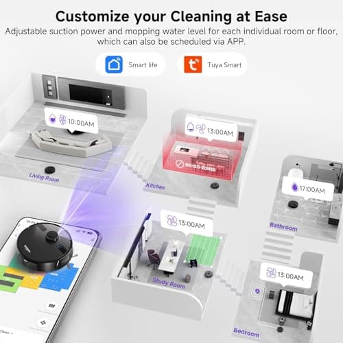 MONSGA Robot Vacuum and Mop Combo (Black) 6