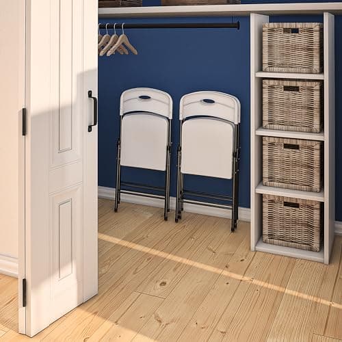 COSCO Solid Resin Folding Chair, 4-Pack, White 9