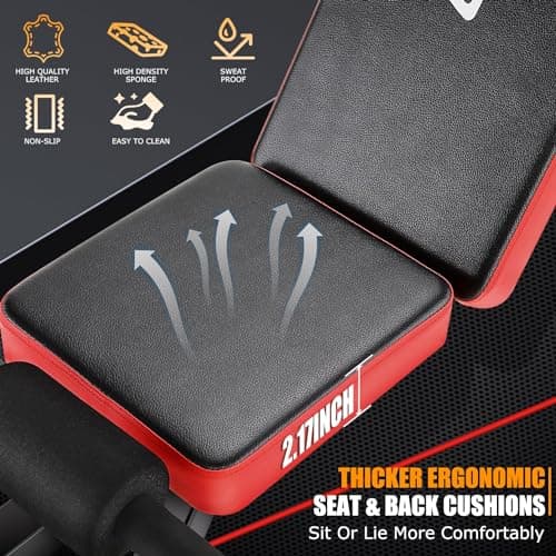 OPPSDECOR 600LBS 6 in 1 Weight Bench Set, Adjustable Bench Press Set and Squat Rack, Foldable Workout Benches for Home Gym, Incline Decline Flat Sit Up Strength Training Bench 7
