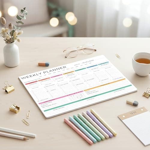 Beautiful Weekly Planner - The Perfect Undated To Do List Notepad with 52 Sheets - Aesthetic Calendar Pad & Office Desk Supplies For Women to Effectively Organize Your Work or Home Tasks 7