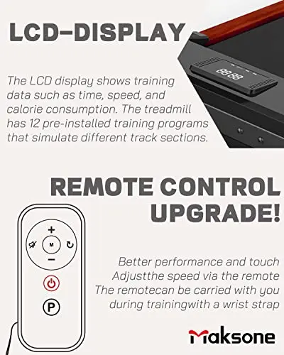 Maksone Under Desk Treadmill, Expert of Wooden Walking Pad, Walking Jogging Machine with Remote Control, Installation-Free… 5