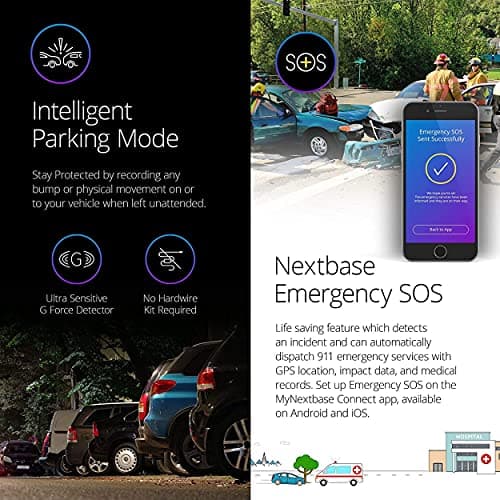 Nextbase 322GW Dash Cam Front + Rear Window Camera + 32GB SD Card - Small with App - Full 1080p/60fps HD in Car Camera- WiFi Bluetooth GPS-SOS Emergency Response, Parking Mode 6