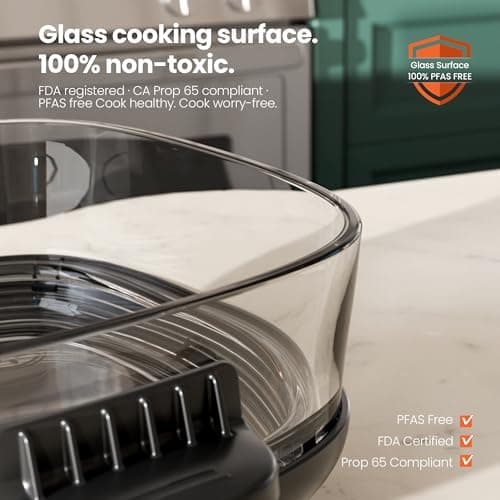 Kismile 5-in-1 Portable Glass Air Fryer, 2.6QT & 4.7QT Dual Glass Containers with Lids, 85% Less Oil, Compact Smart Air Fryer Oven for Deep Roast, Crisp, Keep Warm – Freezer & Dishwasher Safe 6