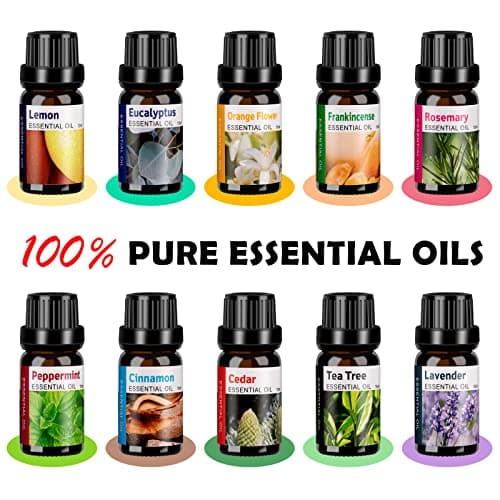 HLS Aroma Diffusers for Essential Oils Large Room with 10 Essential Oils,Ultrasonic Aromatherapy Diffuser for Home Bedroom, Cool Mist Humidifier Vaporizer 7