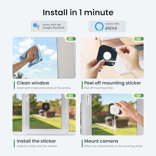 HOMIQ LIFE Window Security Camera 3MP 2K, Indoor WiFi Cameras 2.4GHz/5GHz with Colorvue AI Color Night Vision, Person Detection with Auto-Focus, 24/7 Recording Compatible with Alexa & Google Home 9