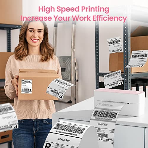 Phomemo Bluetooth Thermal Label Printer, 241BT 4X6 Wireless Shipping Label Printer for Small Business, Pink Labels Printers for Shipping Package, Compatible with iPhone, Android, Shopify, Amazon, USPS 6