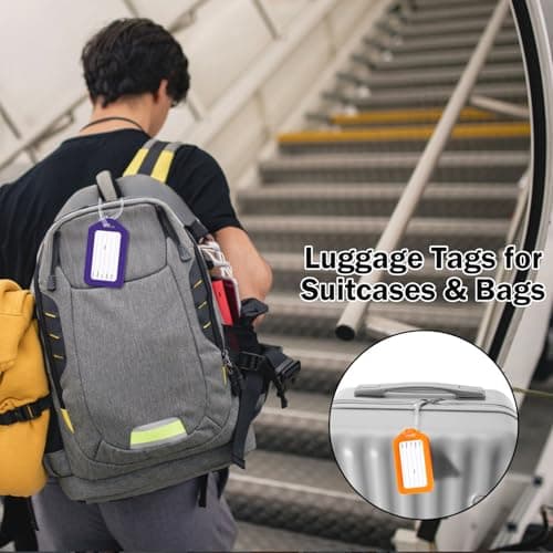 Sodsay 10 Pack Luggage Tag Bright Luggage Tags for Suitcases Bag Tags Name Tags for Kids Travel Accessories Must Haves by Sodsay (Colorful) 7