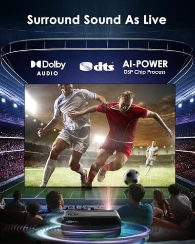 4K Home Theater Projector HDMI 2.1, ARC, Google TV OS, Portable Smart Bedroom Movie Gaming Projector 4K HDR, with WiFi 6, Bluetooth, Dolby Audio, Voice Control, Apps, Auto Focus, ZOOM, 1400ANSI 5