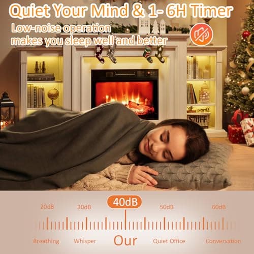 72" LED Lights Electric Fireplace with Mantel, Fireplace TV Stand for TVs Up to 80",Modern Entertainment Center with Storage, Delicate Three-Dimensional Molding with Remote Control for Living Room 6