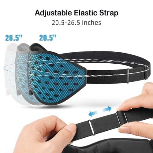 LitBear Breathable Sleep Mask, 3D Eye Mak Sleep for Side Sleepers Women Men, Light Blocking Sleeping Mask with Adjustable Strap, Soft Lightweight Eye Cover for Travel, Night Work, Nap, Office - Blue 6