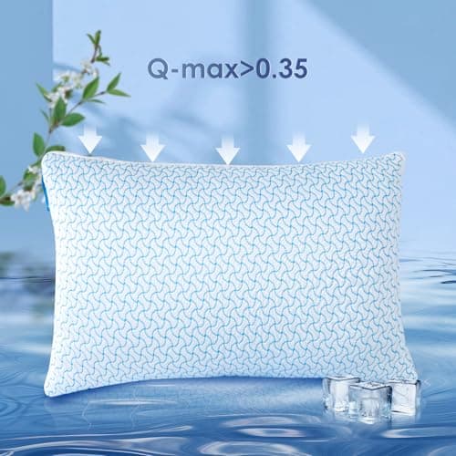 Iwacool Cooling Pillows Queen Size Set of 2 Pack, Shredded Memory Foam Pillows for Sleeping, Luxury Cooling Gel for Hot Sleepers, Adjustable Soft & Firm for Side Back Stomach Sleepers 8