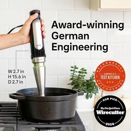 Braun MultiQuick 7 3-in-1 Immersion Blender with Food Processor – Powerful Handheld Electric Stick Blender - Emulsifier for Chopping, Beating & Whisking - Ideal for Soup, Puree, Smoothies & More 6