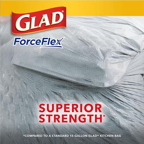 Glad ForceFlex Tall Kitchen Drawstring Trash Bags, 13 Gal, Fresh Clean, 110 Ct, Pack May Vary 5