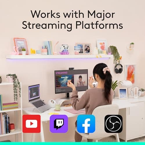 Logitech C922x HD Pro PC Webcam, Full HD 1080p/30fps or 720p/60fps Video, HD Light Correction, Works with Microsoft Teams, Google Meet, Zoom, Nintendo Switch 2’s new GameChat mode, Mac/Tablet- Black 8