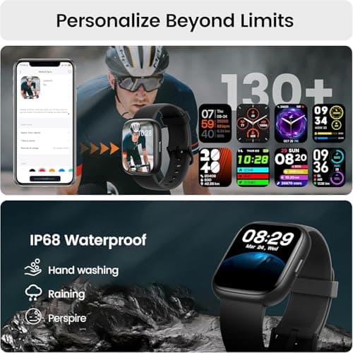 Smart Watch with Alexa Built-in, 1.83" HD Touchscreen Fitness Tracker with Bluetooth Calling, Fitness Watch with Heart Rate/Sleep Monitor, 120+ Sports Modes, IP68 Waterproof Smartwatch for Android iOS 6