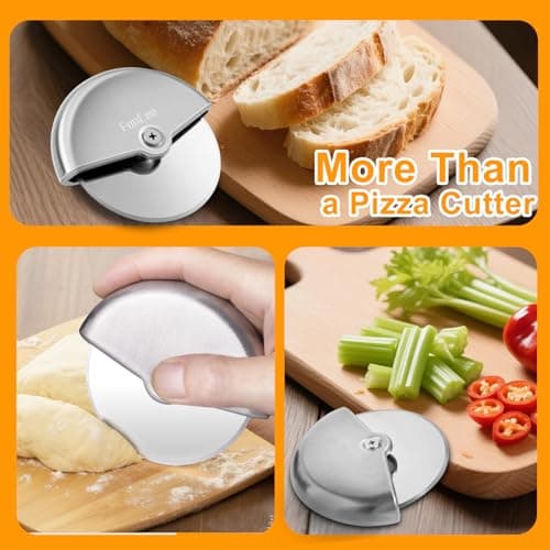 Premium Pizza Cutter Wheel with Sharp Blade For Cutting Through Pizzas, Crusts, Pies and More, Stainless Steel Knife with Ergonomic and Comfort Grip, Dishwasher Safe 6