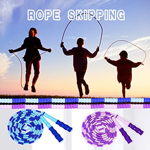 Supertrip Jump Rope Kids-Soft Beaded Skipping Rope Adjustable Tangle-Free Segmented Jumping Rope for Children and Students 5