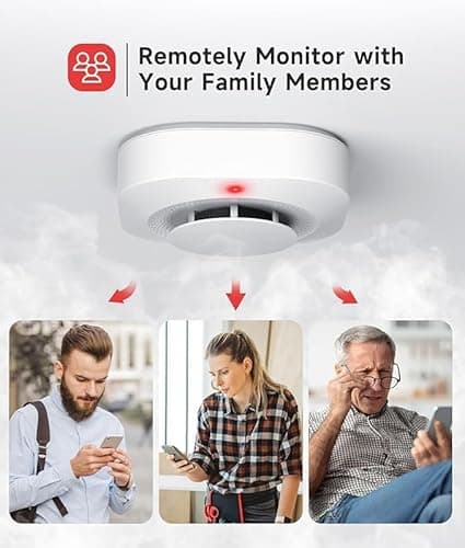 Uingarm Smart Smoke Detector Fire Alarm with Replaceable Battery, Wi-Fi Smoke Detector, Real-Time App Notifications, 3-Pack 7