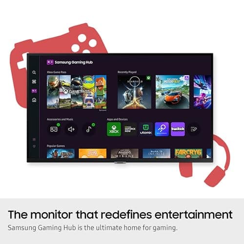 SAMSUNG 43-Inch M7 (M70D) Series 4K UHD Smart Monitor, Speakers, HDR10, USB-C, Multiple Ports, Gaming Hub, SolarCell Remote, Vision Accessibility Tools, LS43DM702UNXGO, Black 7