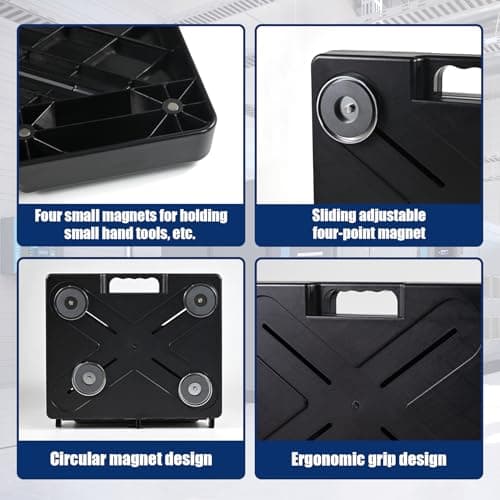 Thiadrs Magnetic Laptop Stand, Portable Workstation with 4 Super Magnets, w/45lb Capacity, Magnetic Toolbox, Hands Free Workstation, Attach to HVAC, Trucks, Walls, Poles etc 5