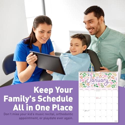 S&O Five Color Floral Wall Calendar from July 2024-December 2025 - Tear-Off Monthly Calendar - 18 Month Academic Wall Calendar - Hanging Calendar to Track Anniversaries & Appointments - 13.5"x10.5”in 6