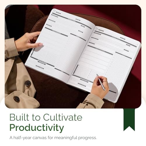 Panda Planner Pro A4 Daily Planner 2026 – 6 Month Undated Daily Productivity Planner with Large 8.5x11 Layouts, Weekly & Monthly Calendar Planner, Goal Tracker, Habit Tracker & Time Management Organizer – Dark Green 6