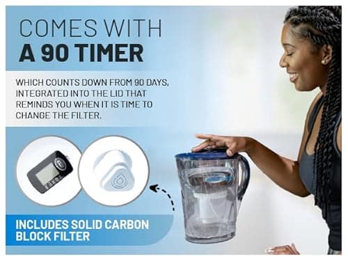 Epic Water Filters Pure Filter Pitchers for Drinking Water, 10 Cup 150 Gallon Filter, Tritan BPA Free, Removes Fluoride, Chlorine, Lead, Forever Chemicals 6