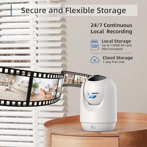 Security Camera Indoor, 5G WiFi Cameras for Home Security, Pet/Baby Camera with Phone App, Plug-in, One-Click Call, Motion Tracking, Patrol, Pan/Tilt, 2-Way Talk, Work w/Alexa and Google Assistant 7