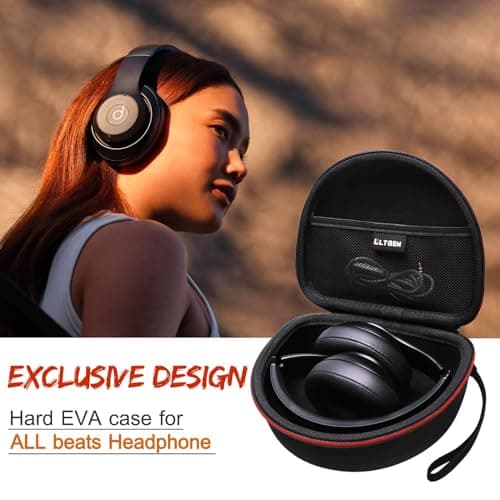 Headphone Case Compatible with Beats Studio Pro/Solo 4 / Studio 3 / Solo 3 / Picun B8 / BERIBES/JLab JBuds Lux ANC Wireless Bluetooth Noise Cancelling Headphones, Claret+Brown(Case Only) 7