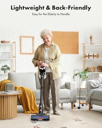 Trucozie Lightweight Stick Vacuum with 45mins Runtime, Black&Gold 6