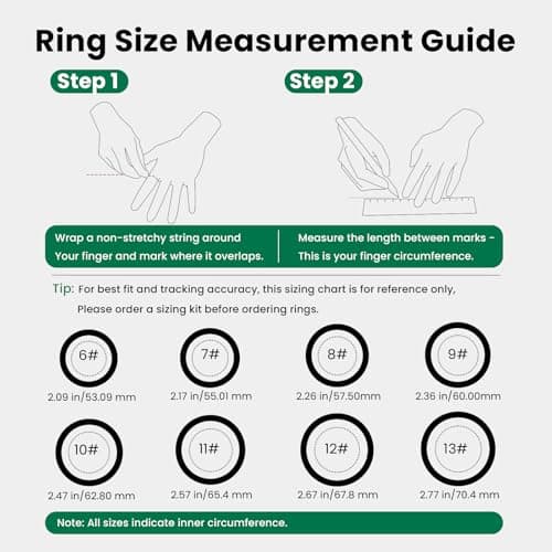 EOGBM Smart Health Ring Sleep Health Tracker for Women Men with Heart Rate, Blood Oxygen, Sleep Monitor, Steps,Calories, 5ATM Waterproof for iPhone/Android, No Subscription Fee(Black, 11#) 7