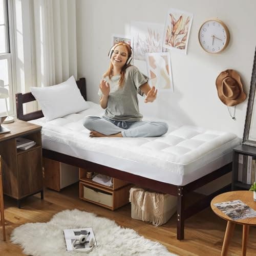 ELEMUSE 3 Inch Cooling Memory Foam Mattress Topper Twin XL, College Dorm Room Essentials, 2 Inch Pressure-Relief Memory Foam and 1 Inch Thick Soft Viscose Made from Bamboo Pillow Top for Hot Sleepers 8