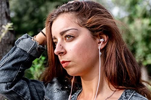 LUDOS Clamor Wired Earbuds in-Ear Headphones, 5 Years Warranty, Earphones with Microphone, Noise Isolating Ear Buds, Memory Foam for iPhone, Samsung, School Students, Kids, Women, Small Ears - Pink 5