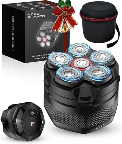 GLLAVA Head Shavers for Bald Men, 10000 RPM High-Speed 6D Magnetic Razor, IPX8 Waterproof Wet/Dry Shaving, Hypoallergenic Blades, LED Display & Storage Case