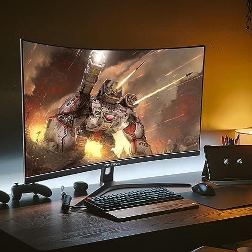 CRUA 32" 144Hz/180Hz Curved Gaming Monitor,1800R Display,1ms(GTG) Response Time, Full HD 1080P for Computer Monitors, Laptop, Auto Support Freesync and Low Motion Blur, DP, HDMI Port-Black 7