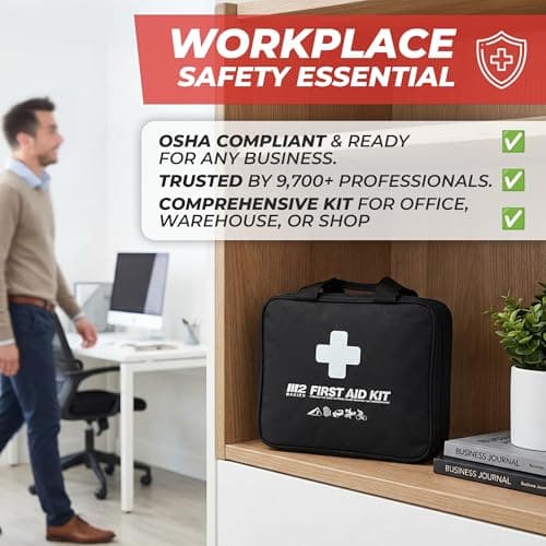 M2 BASICS Premium 300 Piece Professional First Aid Kit, 40 Unique Items, Durable Carry Bag for Home, Car, Business, Travel & Vehicle 5